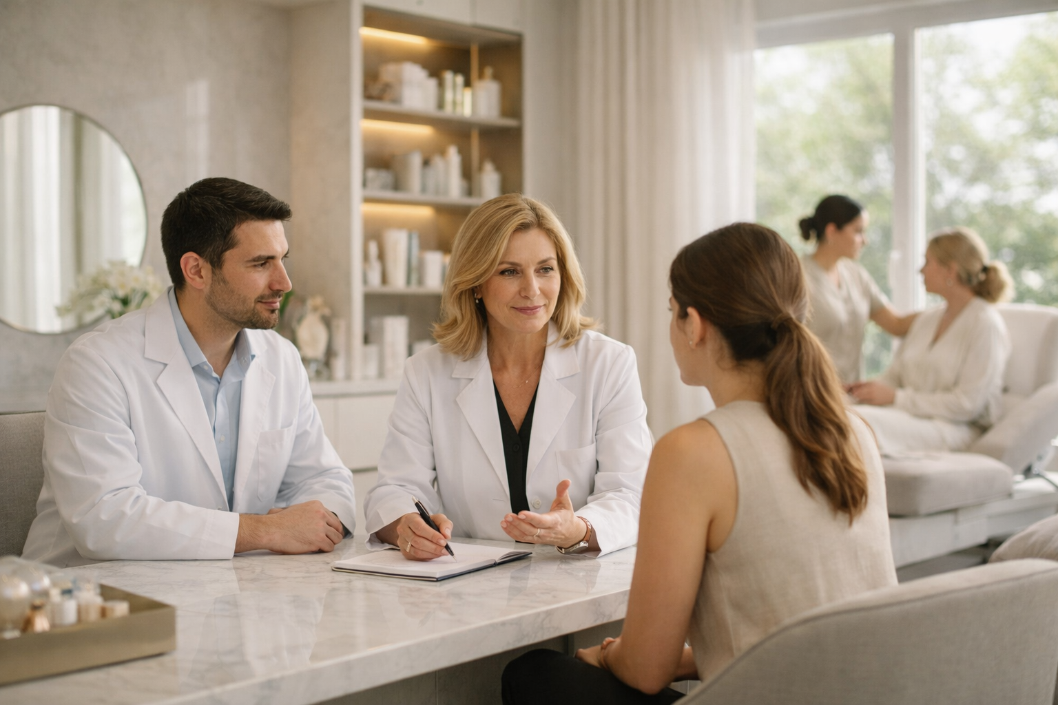 Contexto visual de clínica estética premium em Jardins, São Paulo