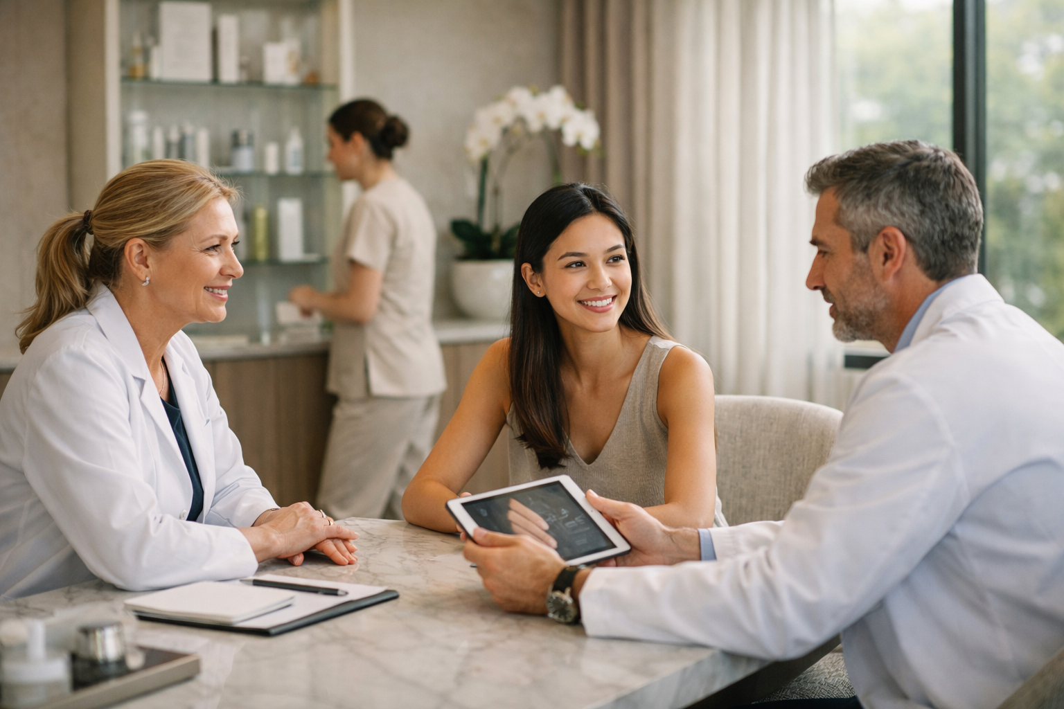 Contexto visual de clínica estética premium em Saúde, São Paulo