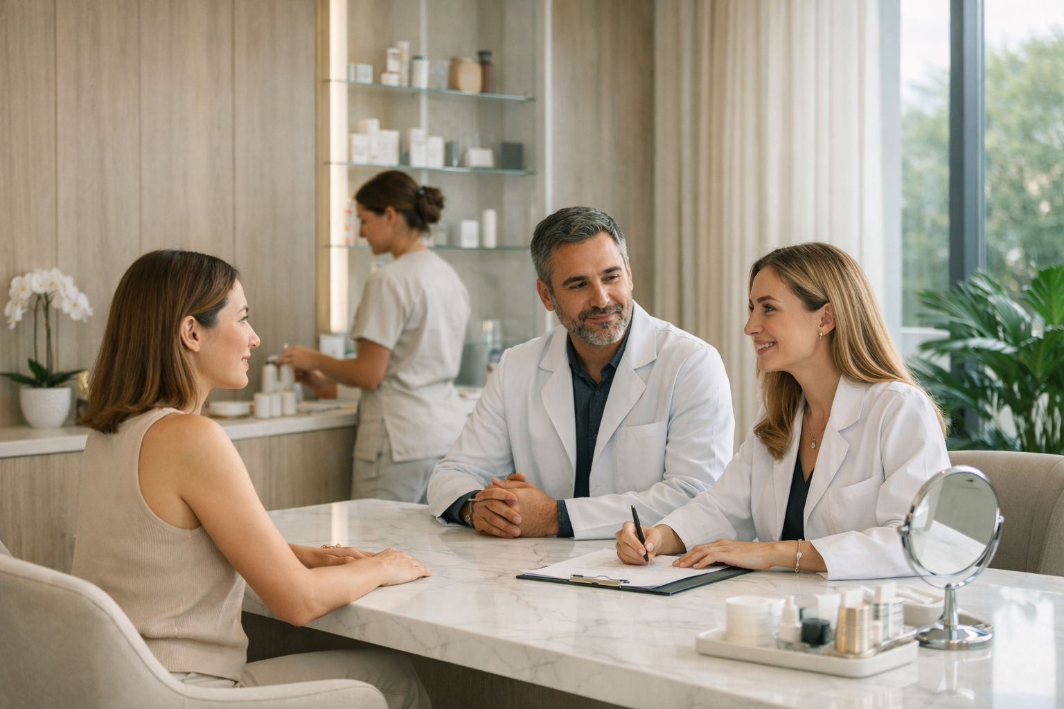 Contexto visual de clínica estética premium em Vila Nova Conceição, São Paulo