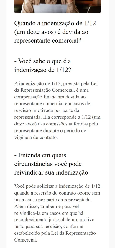 A mesma página no celular, com o título em forma de pergunta e os dois blocos de texto em coluna única