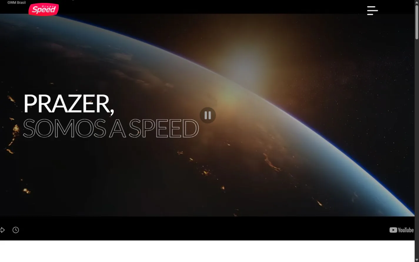 Site da Speed Sports apresentando projetos, eventos e ativações de live marketing
